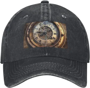 Steampunk Clock Unisex Baseball Cap Breathable Cotton Trucker Hat Classic Denim Dad Hat Summer Sun Hat