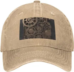 Steampunk Mechanical Gears Unisex Baseball Cap Breathable Cotton Trucker Hat Classic Denim Dad Hat Summer Sun Hat