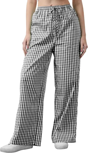 Striped Pants Women Wide Leg Trousers Drawstring Low Rise Casual Loose Lounge Pajama Pants with Pockets