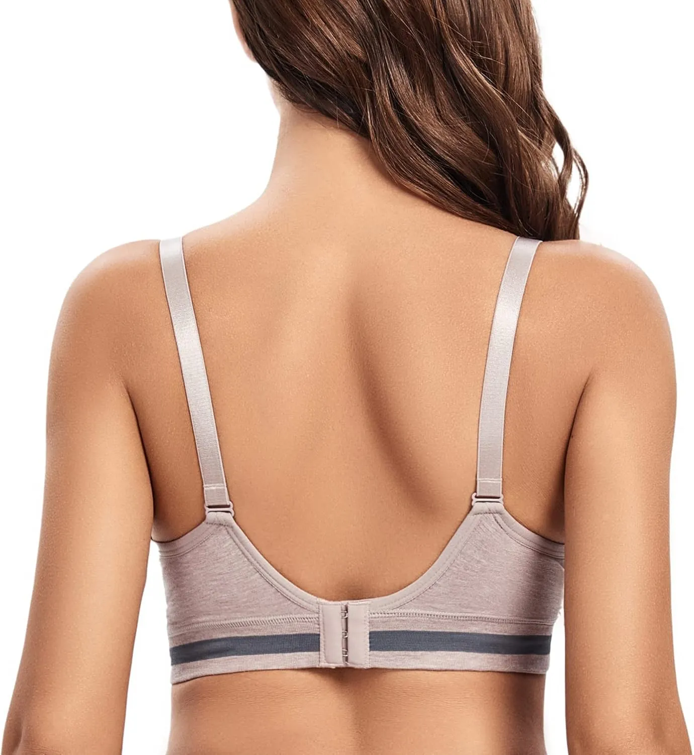 Suekaphin 5Pack Nursing Bra Deep V Neck for Breastfeeding,Seamless Maternity Bralette Wirefree Padded Cup Nursing Bra