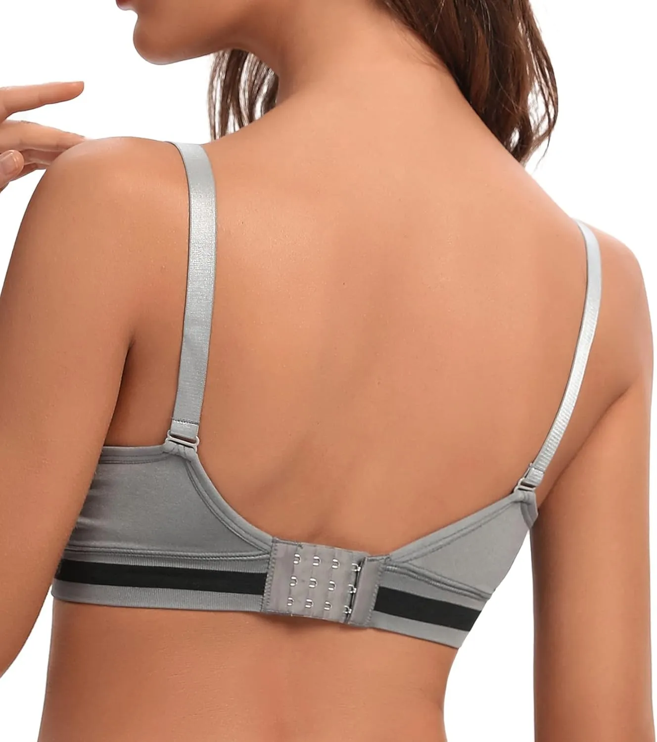 Suekaphin 5Pack Nursing Bra Deep V Neck for Breastfeeding,Seamless Maternity Bralette Wirefree Padded Cup Nursing Bra