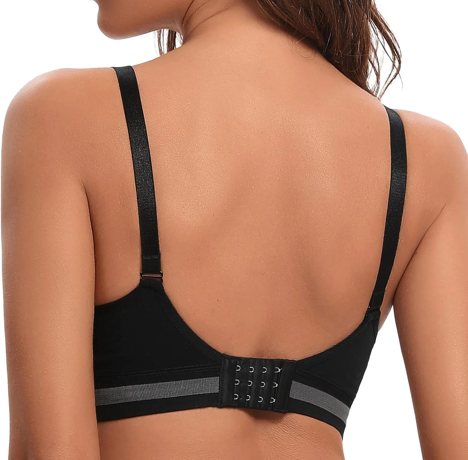 Suekaphin 5Pack Nursing Bra Deep V Neck for Breastfeeding,Seamless Maternity Bralette Wirefree Padded Cup Nursing Bra