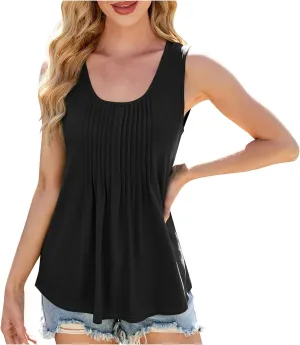 Summer Tank Tops for Women Sleeveless Casual Loose Fit Tunic Blouse Vacation Outfits 2025 Fashion Trendy Clothes