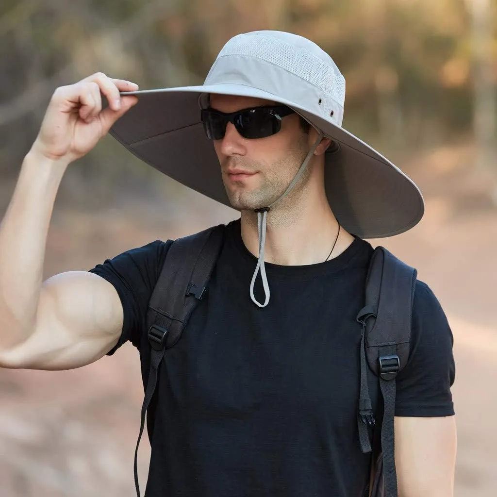 Sun Hats for Women Gardening Hat Wide Brim Ponytail Sun Protective Breathable Cotton Summer Hat