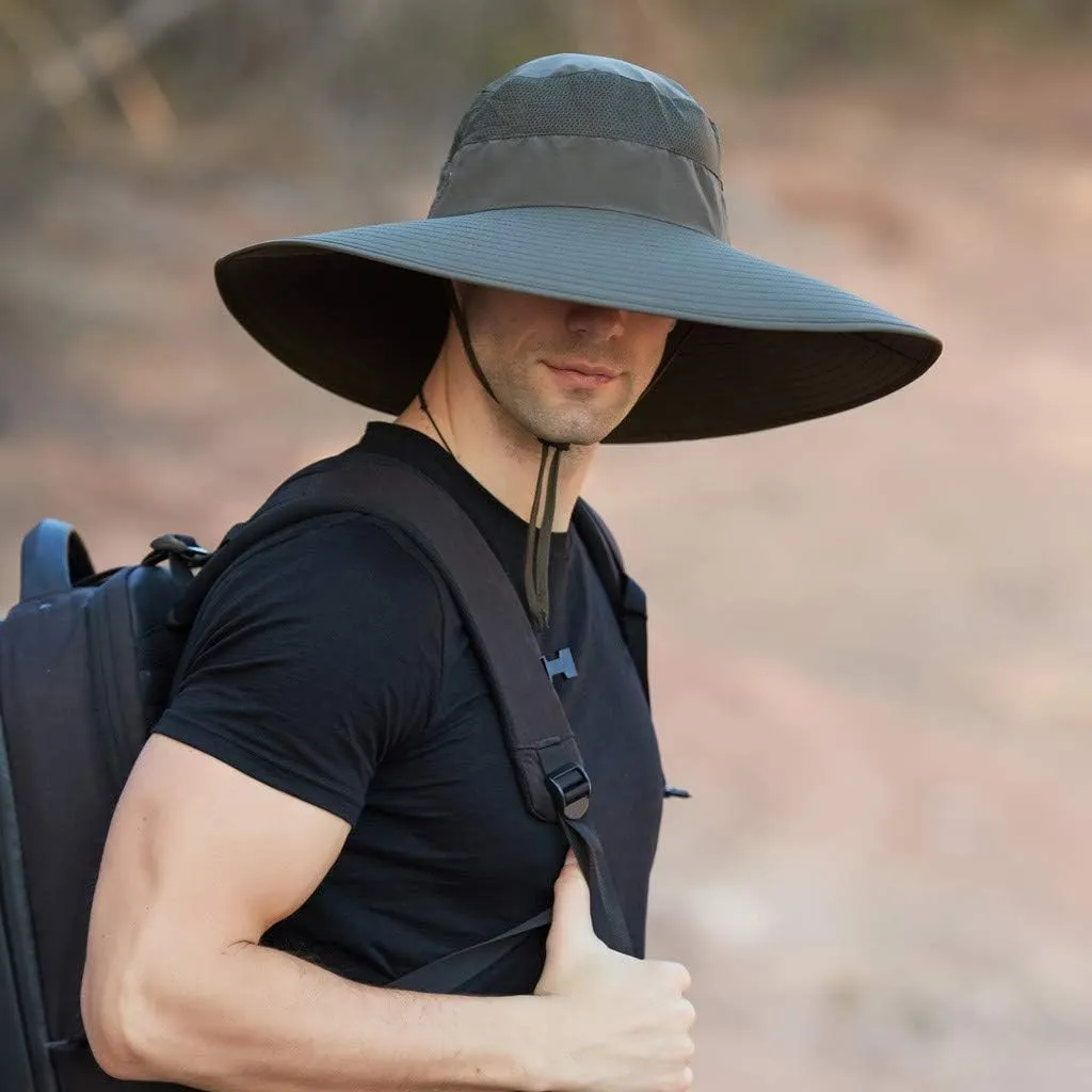 Sun Hats for Women Gardening Hat Wide Brim Ponytail Sun Protective Breathable Cotton Summer Hat