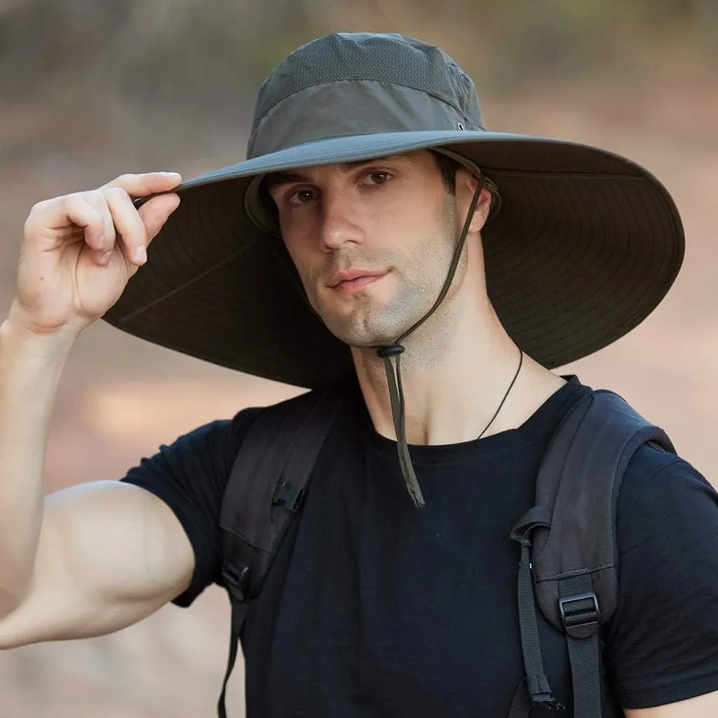 Sun Hats for Women Gardening Hat Wide Brim Ponytail Sun Protective Breathable Cotton Summer Hat