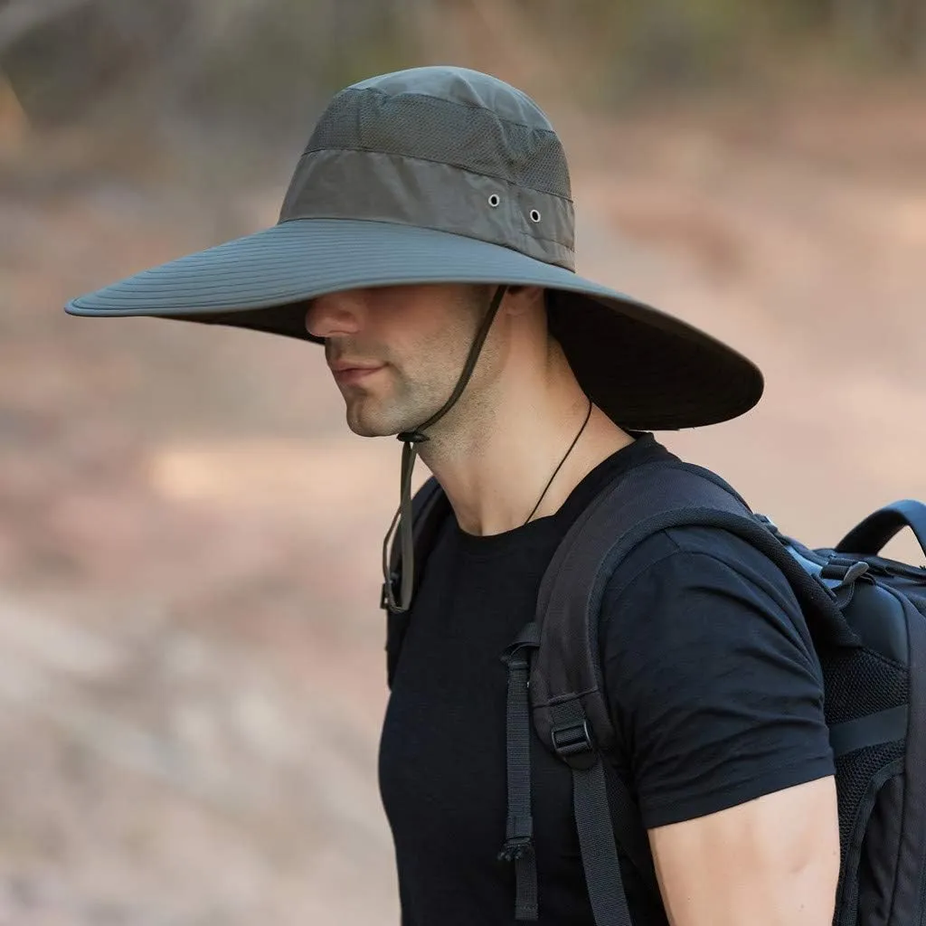 Sun Hats for Women Gardening Hat Wide Brim Ponytail Sun Protective Breathable Cotton Summer Hat