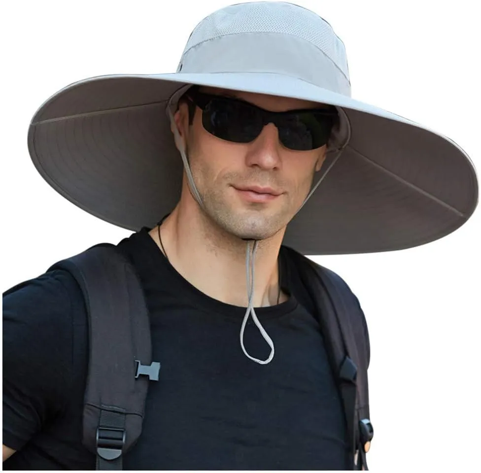 Sun Hats for Women Gardening Hat Wide Brim Ponytail Sun Protective Breathable Cotton Summer Hat