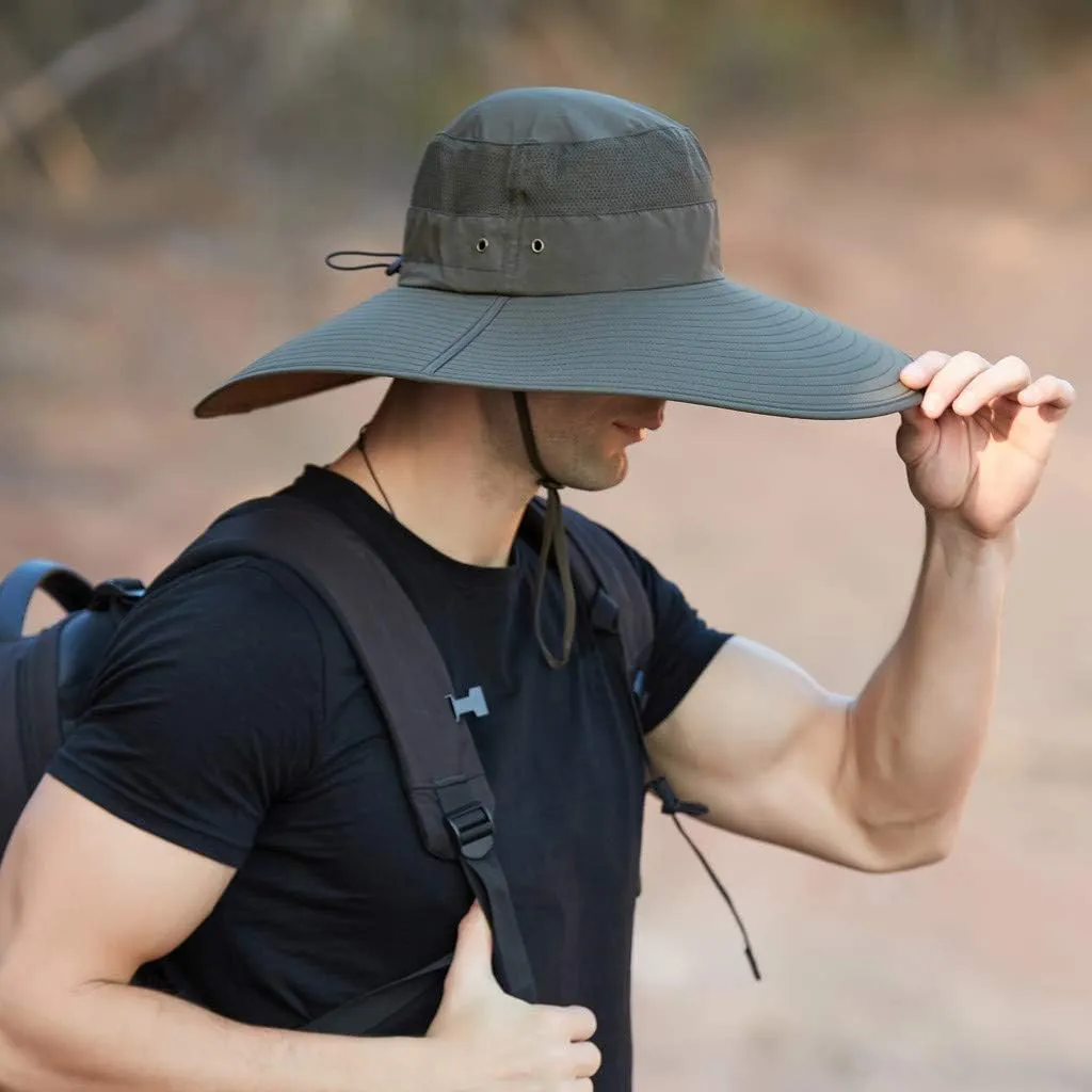Sun Hats for Women Gardening Hat Wide Brim Ponytail Sun Protective Breathable Cotton Summer Hat