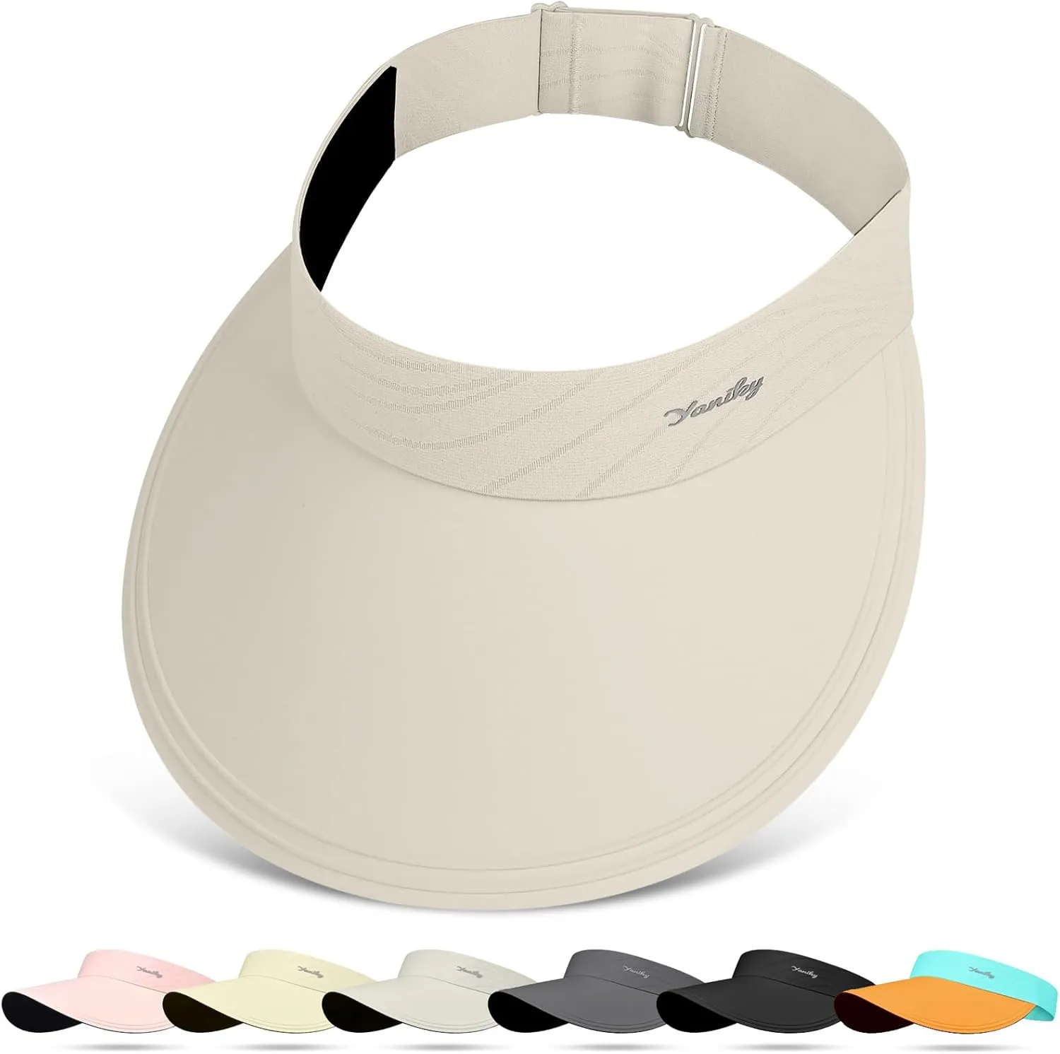 Sun Visor for Women Wide Brim Summer UPF50  UV Protection Seamless Sun Hats Foldable Beach Cap