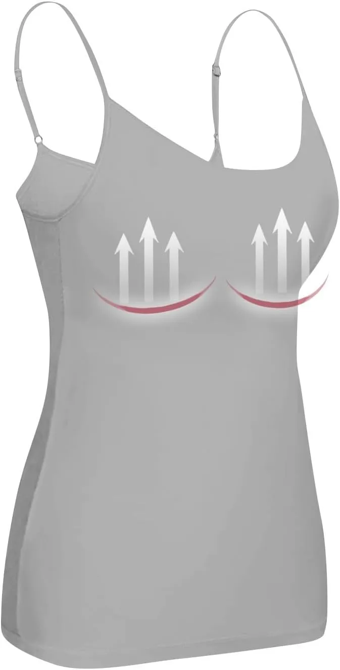Tank Top with Built in Bra for Women Sleeveless U Neck Shapewear Yoga Slim Fit Camisole Workout Tops