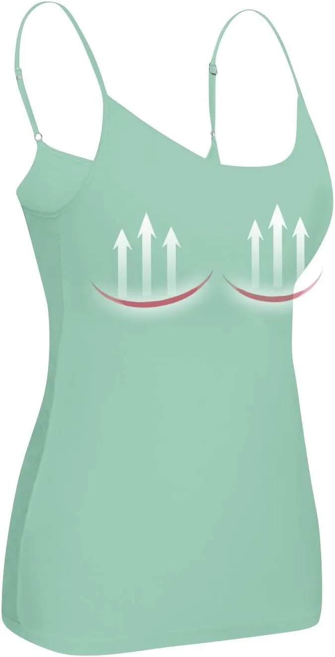 Tank Top with Built in Bra for Women Sleeveless U Neck Shapewear Yoga Slim Fit Camisole Workout Tops