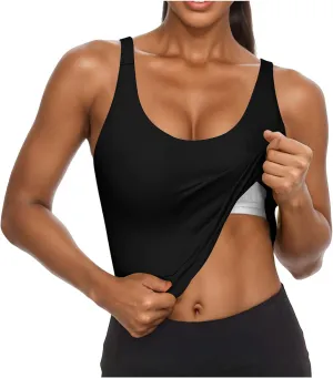 Tank Top with Built in Bra for Women Summer Basic Padded Yoga Shirts Shelf Bras Workout Camisole Casual Undershirt