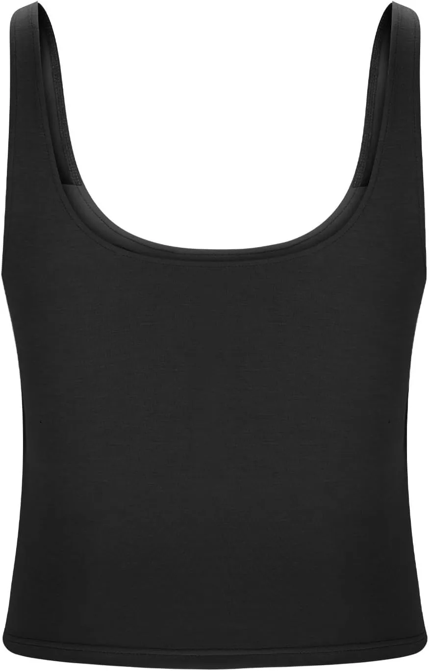 Tank Top with Built in Bra for Women Summer Basic Padded Yoga Shirts Shelf Bras Workout Camisole Casual Undershirt