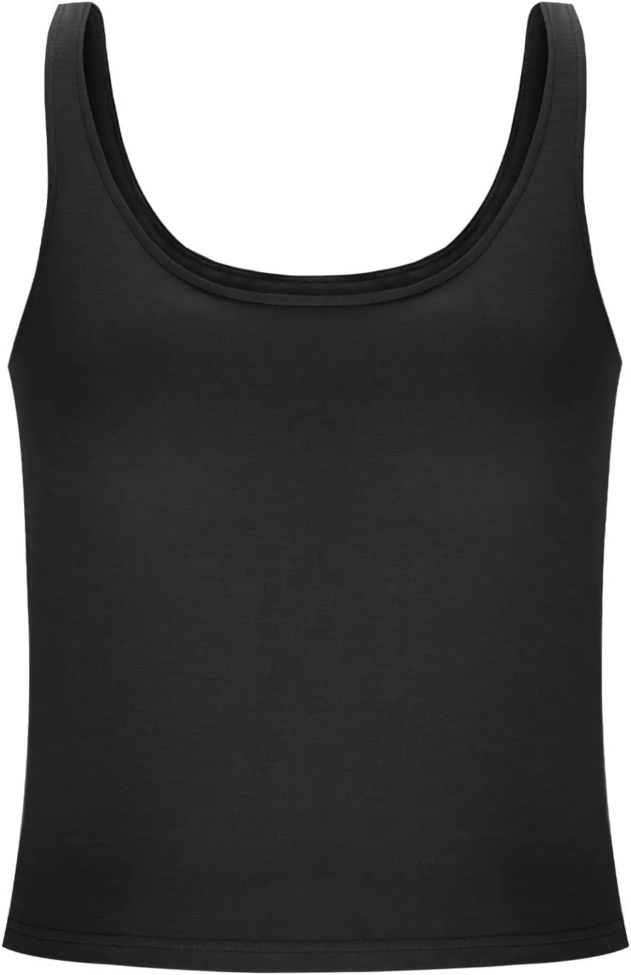Tank Top with Built in Bra for Women Summer Basic Padded Yoga Shirts Shelf Bras Workout Camisole Casual Undershirt
