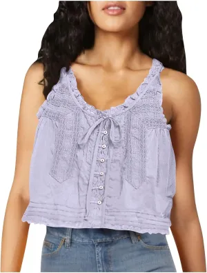 Tank Tops for Women 2025 Sexy Lace Hollow Out Sleeveless Tank with Belt Solid Color Trendy Casual Comfy Camisole Top