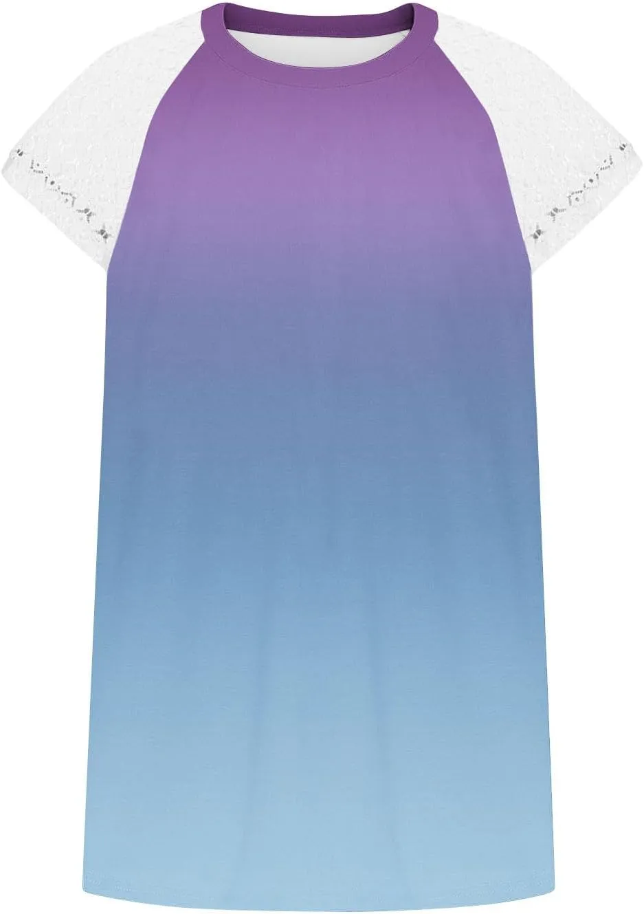 Tank Tops for Women Trendy Patchwork Lace Sleeveless Gradient Color Crew Neck Camisole Casual Vacation Tunic Shirts