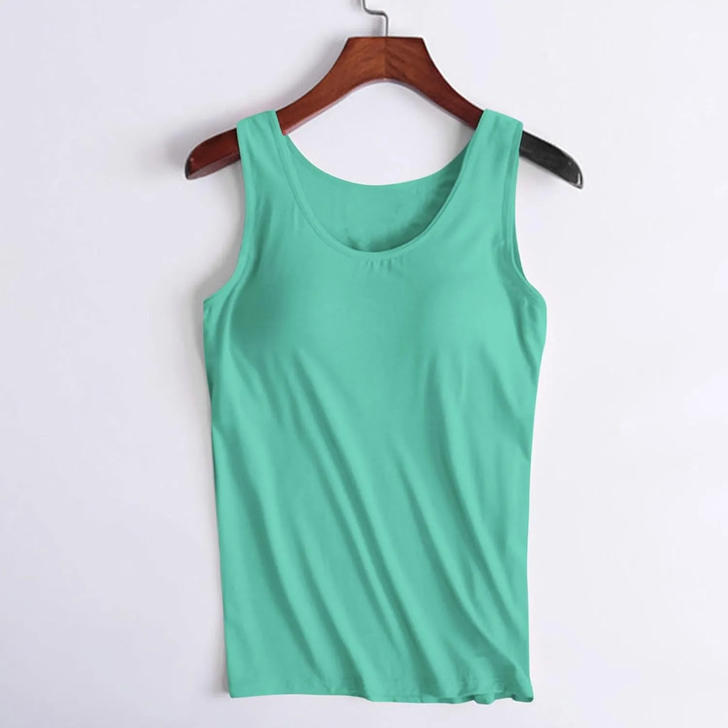 Tank Tops with Built in Bra Padded 2024 Comfy Solid Color Sleeveless Tops Workout Gym Shirt