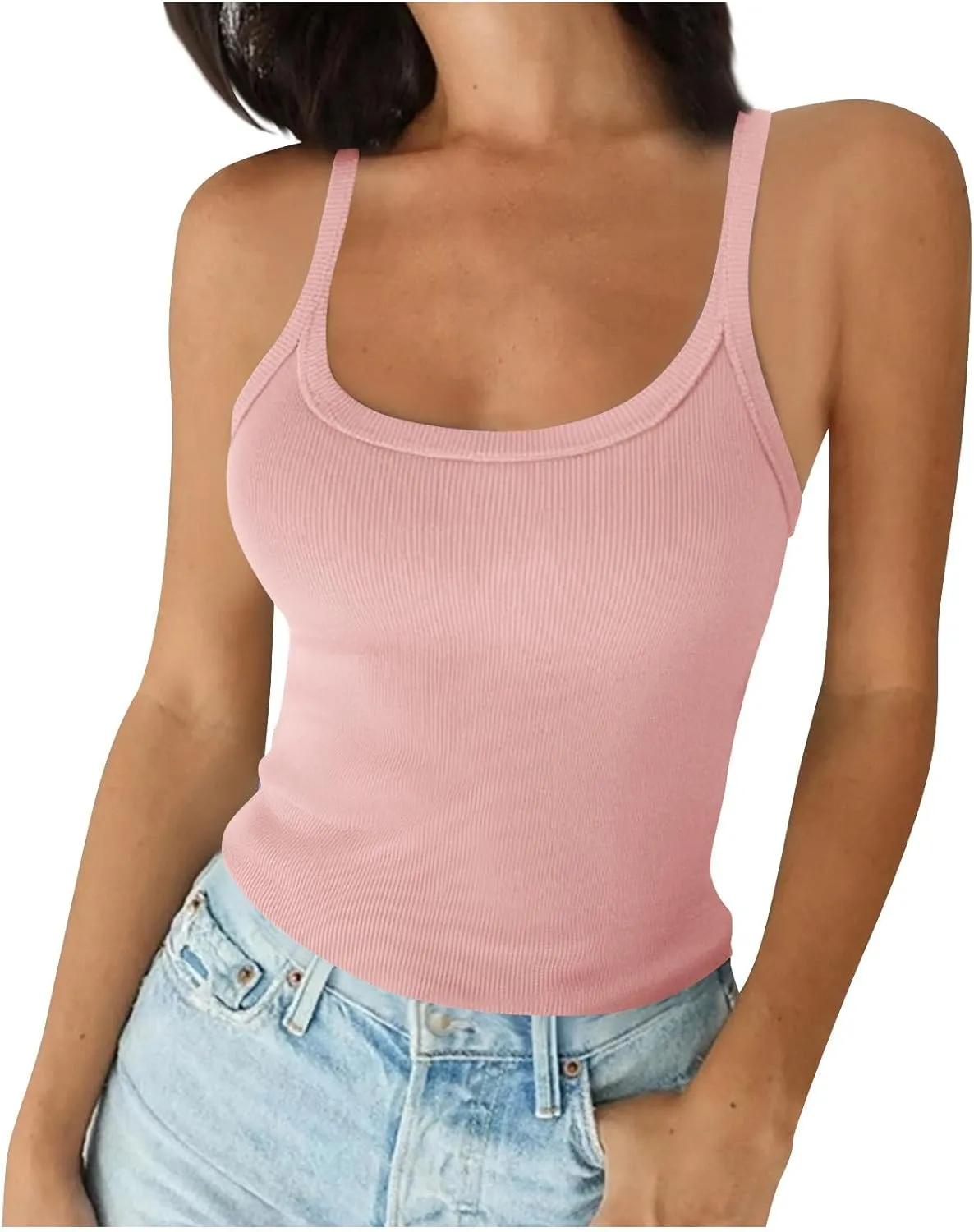 TARIENDY Tank Top for Women Plus Size Slim Fit Scoop Neck Tops Athletic Workout Casual Summer Plain Sleeveless Shirts