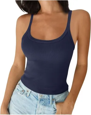 TARIENDY Tank Top for Women Plus Size Slim Fit Scoop Neck Tops Athletic Workout Casual Summer Plain Sleeveless Shirts