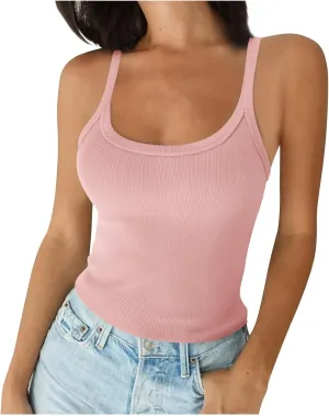 TARIENDY Tank Top for Women Plus Size Slim Fit Scoop Neck Tops Athletic Workout Casual Summer Plain Sleeveless Shirts