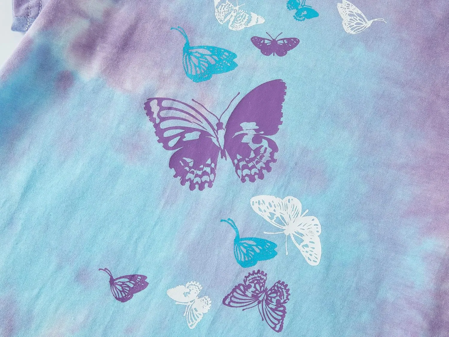 Tebbis Trendy Tie Dye Sleepover Summer Pajamas for Girls -100% Cotton Soft Dount Cat Caticorn Jammies Size 6-18