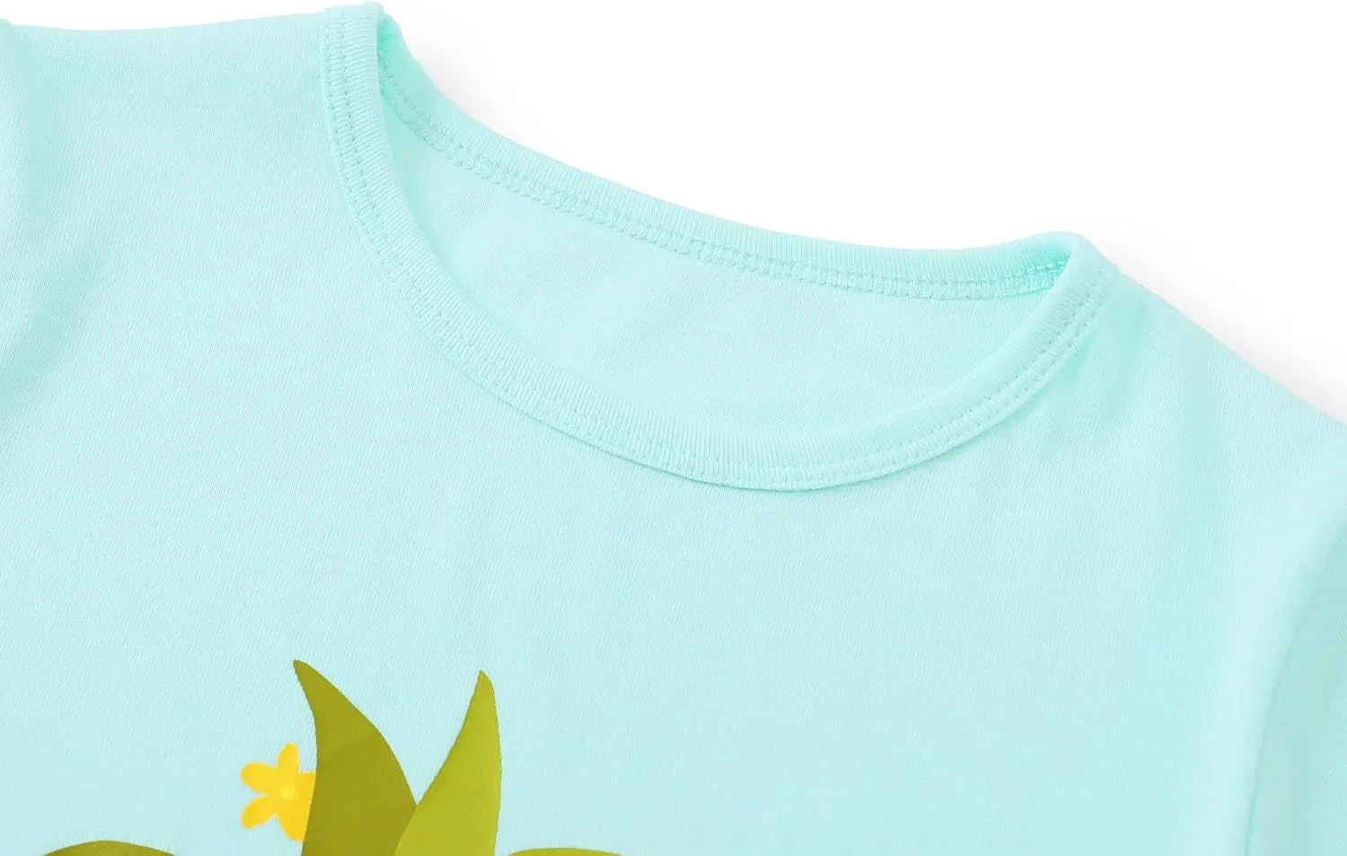 Topgal Girls Cotton Knit Pajamas Toddler Summer Top & Shorts Sung Fit Cartoon Print Sleepwear Clothes Set Size 4-14