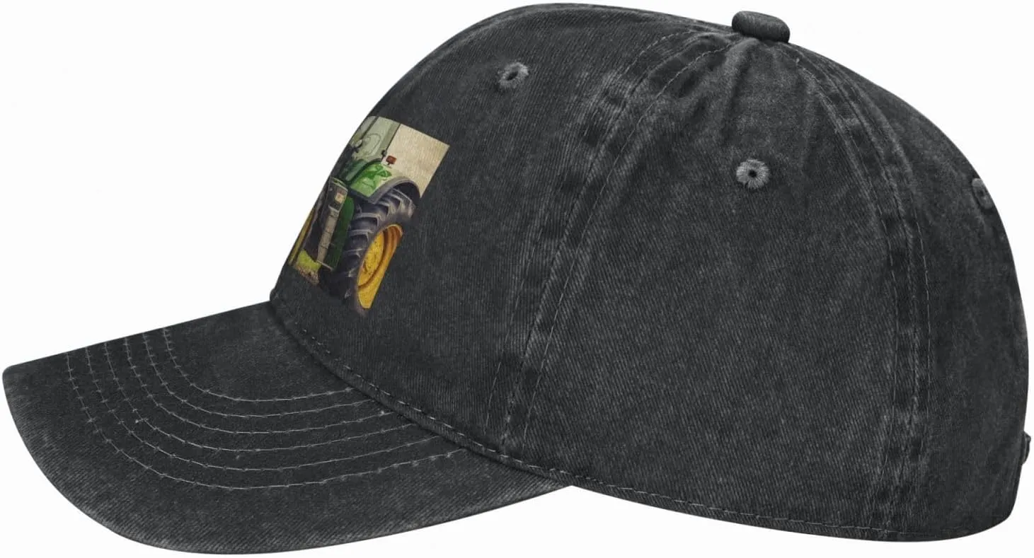 Tractor Theme Unisex Baseball Cap Breathable Cotton Trucker Hat Classic Denim Dad Hat Summer Sun Hat
