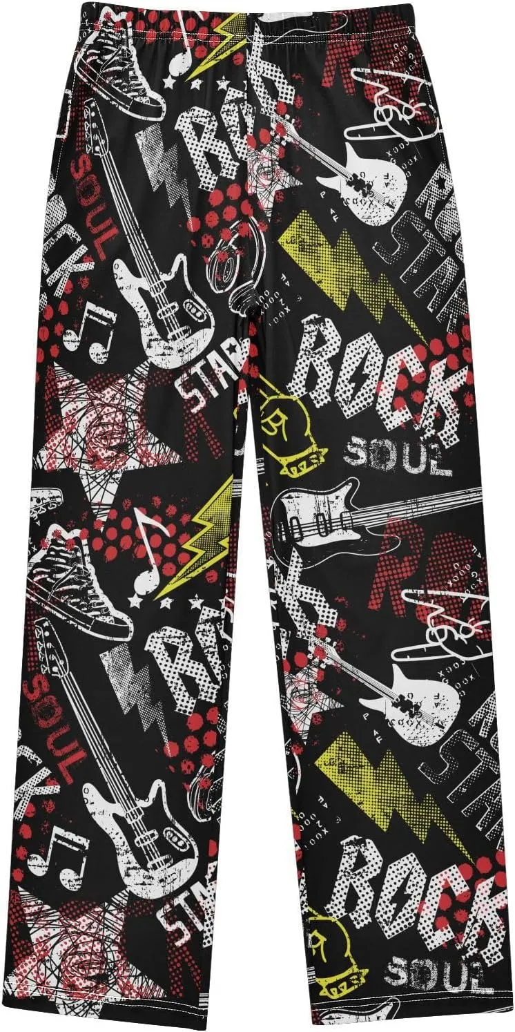 visesunny Boys' Pants Cute Pattern Print Jogger Pants Elastic Waist Long Bottoms Trousers with Two Pockets Size S-XL