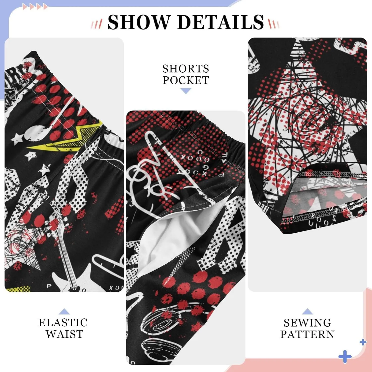 visesunny Boys' Pants Cute Pattern Print Jogger Pants Elastic Waist Long Bottoms Trousers with Two Pockets Size S-XL