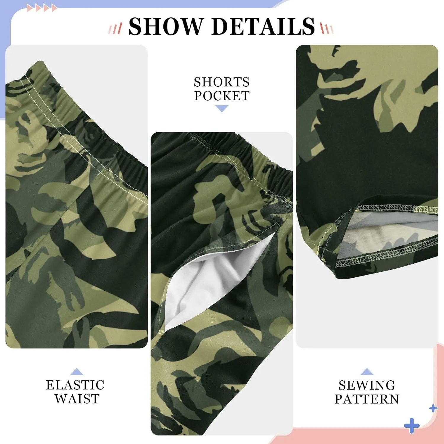 visesunny Boys' Pants Loose Lounge Jogger Pants Elastic Waist Pattern Long Bottoms Trousers with Tow Pockets Size S-XL