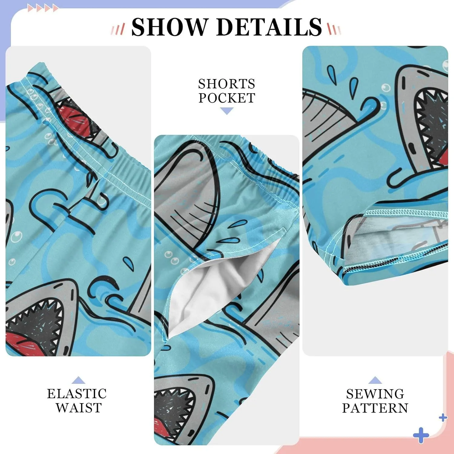 visesunny Joggers Pants for Boys Sweatpants Elastic Waist Animal Printed Long Bottoms Athletic Trousers with Pocket Size S-XL