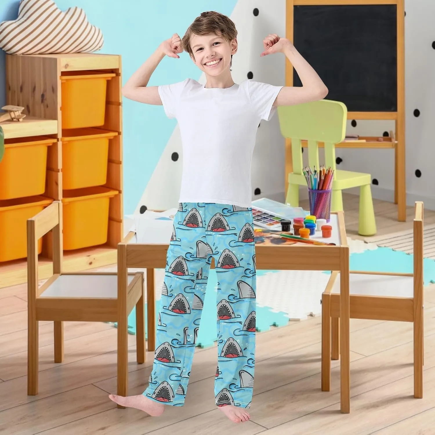 visesunny Joggers Pants for Boys Sweatpants Elastic Waist Animal Printed Long Bottoms Athletic Trousers with Pocket Size S-XL