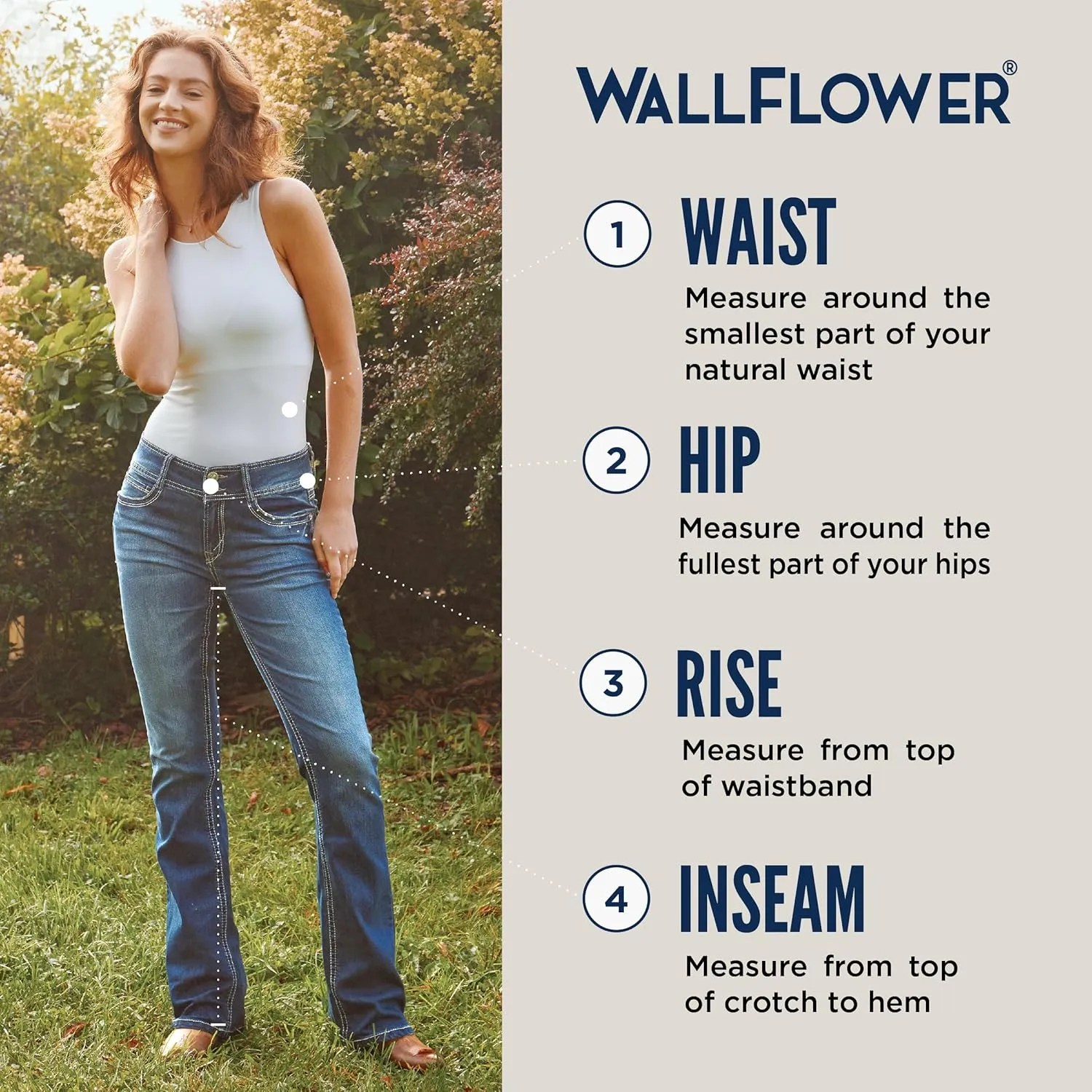 WallFlower Women's Mom Curvy Ankle Denim High-Rise Insta Stretch Juniors Jeans