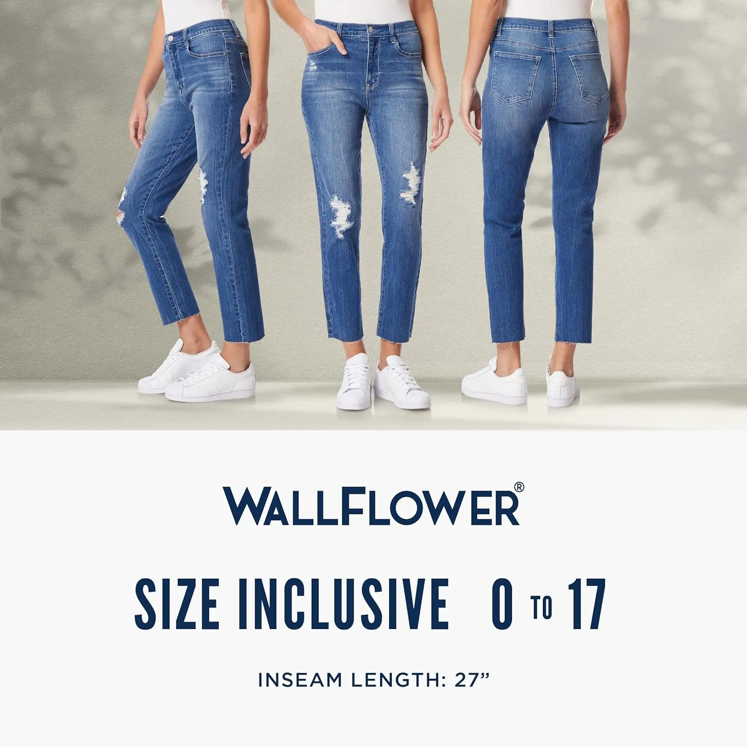 WallFlower Women's Mom Curvy Ankle Denim High-Rise Insta Stretch Juniors Jeans