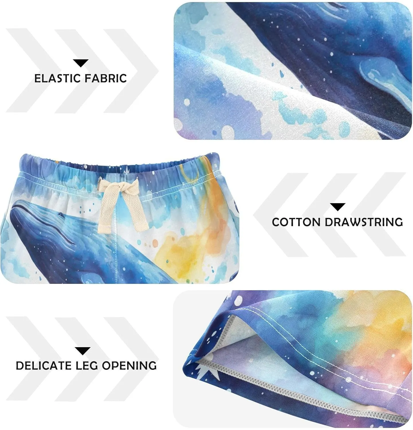 Whales Moon Star Baby Boys Shorts Breathable Cotton Short for Kids Toddler,2T