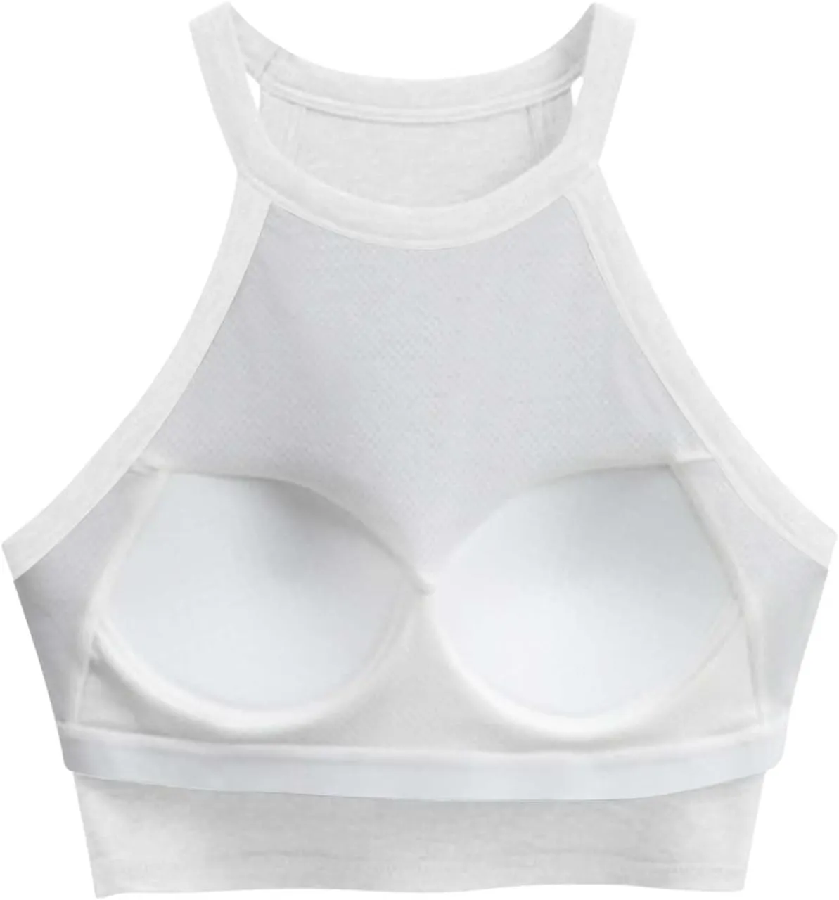 Wmens Crop Tank Tops with Built in Bra Halter High Neck Padded Yoga Shirts Sleeveless Basic Shelf Bras Camisoles Tees