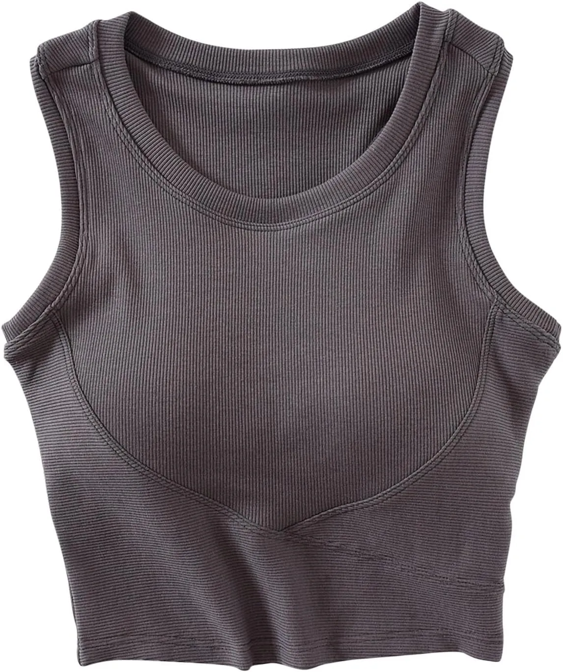 Wmens Crop Tank Tops with Built in Bra Sexy Basic Shelf Bras Yoga Shirts Slim High Neck Padded Camisoles Undershirt