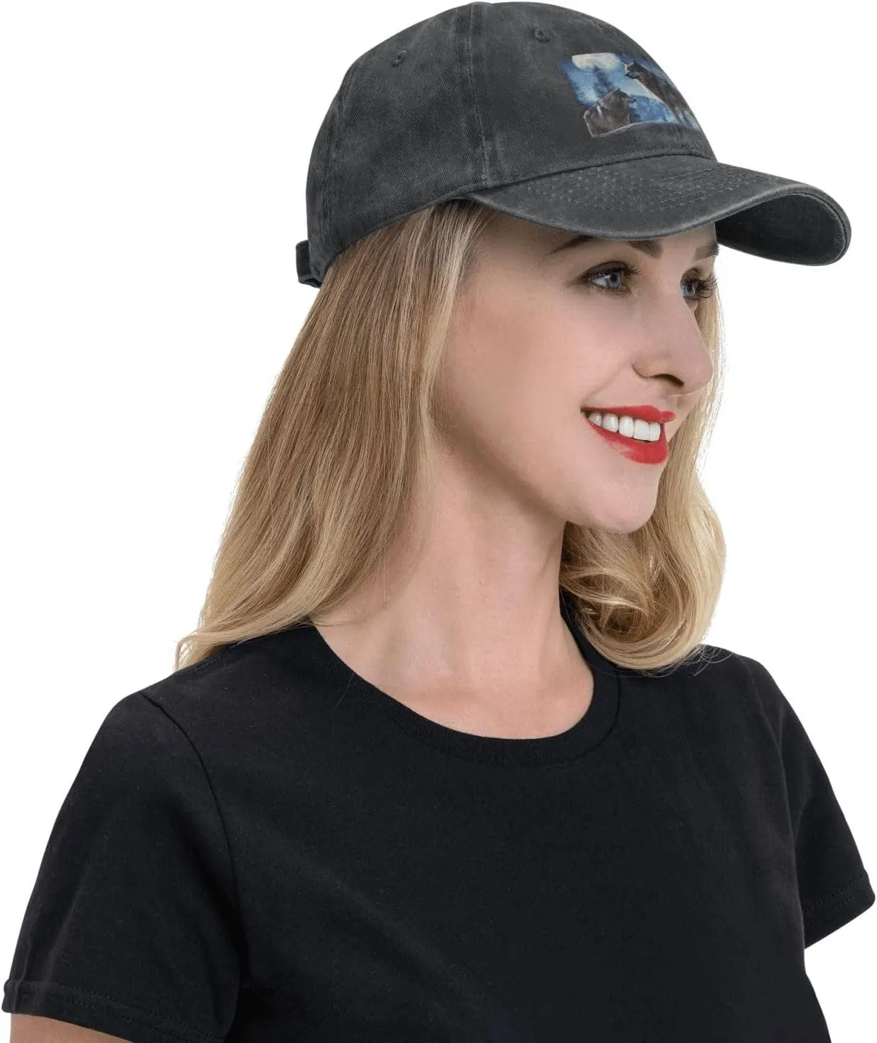Wolfs Unisex Baseball Cap Breathable Cotton Trucker Hat Classic Denim Dad Hat Summer Sun Hat