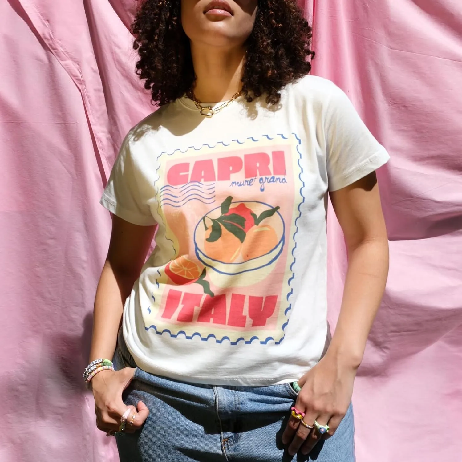 Women Oversized Graphic Tee Y2k Fruit Print Short Sleeve Crewneck T Shirt Aesthetic Loose Fit Top Summer Streetwear