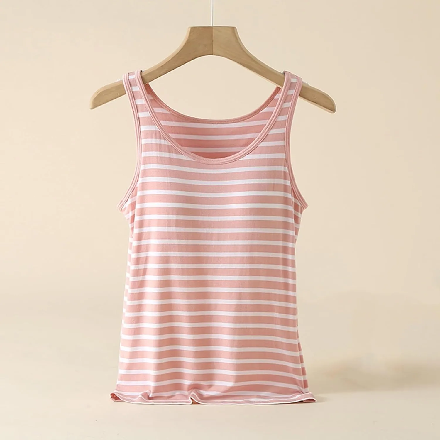 Women Rib Tank Top Padded Workout Top Square Neck Crop Tank Fitted Basic Layering Casual Undershirts Cami Tops