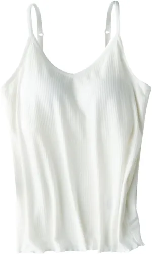 Women Rib Tank Tops with Built in Bras Summer Solid Yoga Camisoles for Fitness Workout Outfits Undershirts Cami Tops