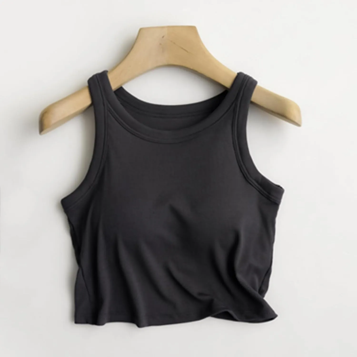 Women Tank Tops Shelf Bra Summer Cotton Basic Padded Yoga Rib Camisoles for Casual Workout Outfits Undershirts Cami