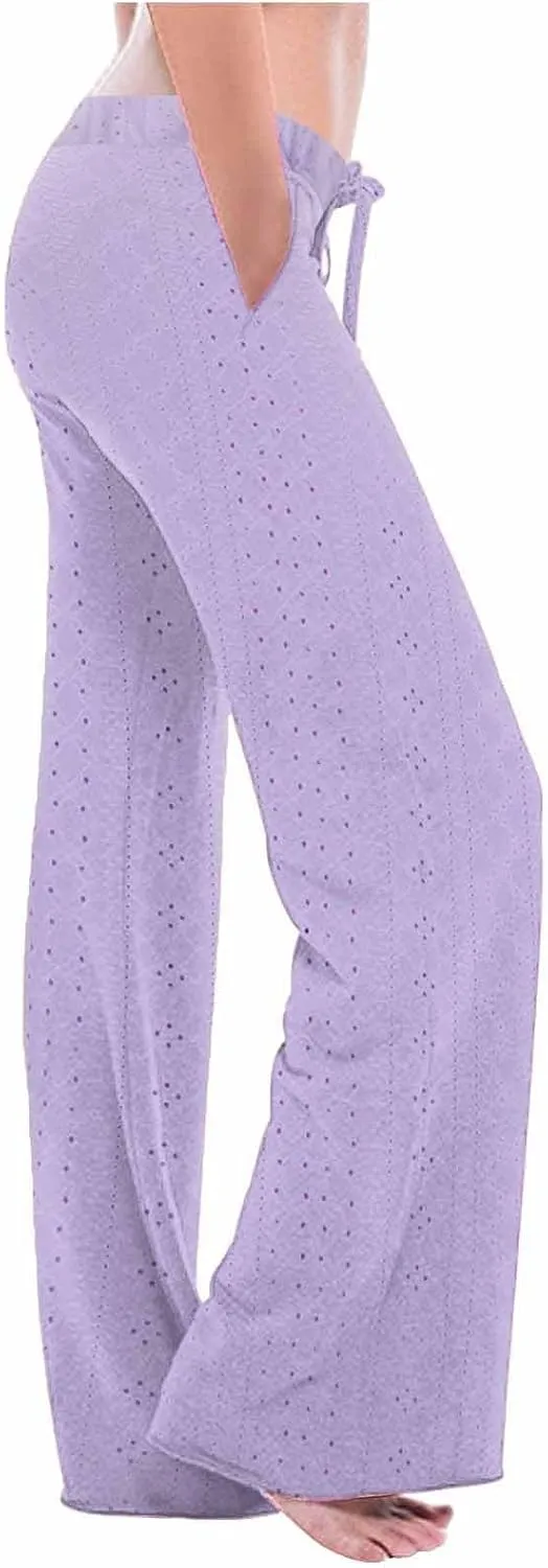 Women's Casual Pants Trendy Solid Color Straight Wide Leg Bootcut Palazzo Pants Relaxed Fit Yoga Trousers Loungewear