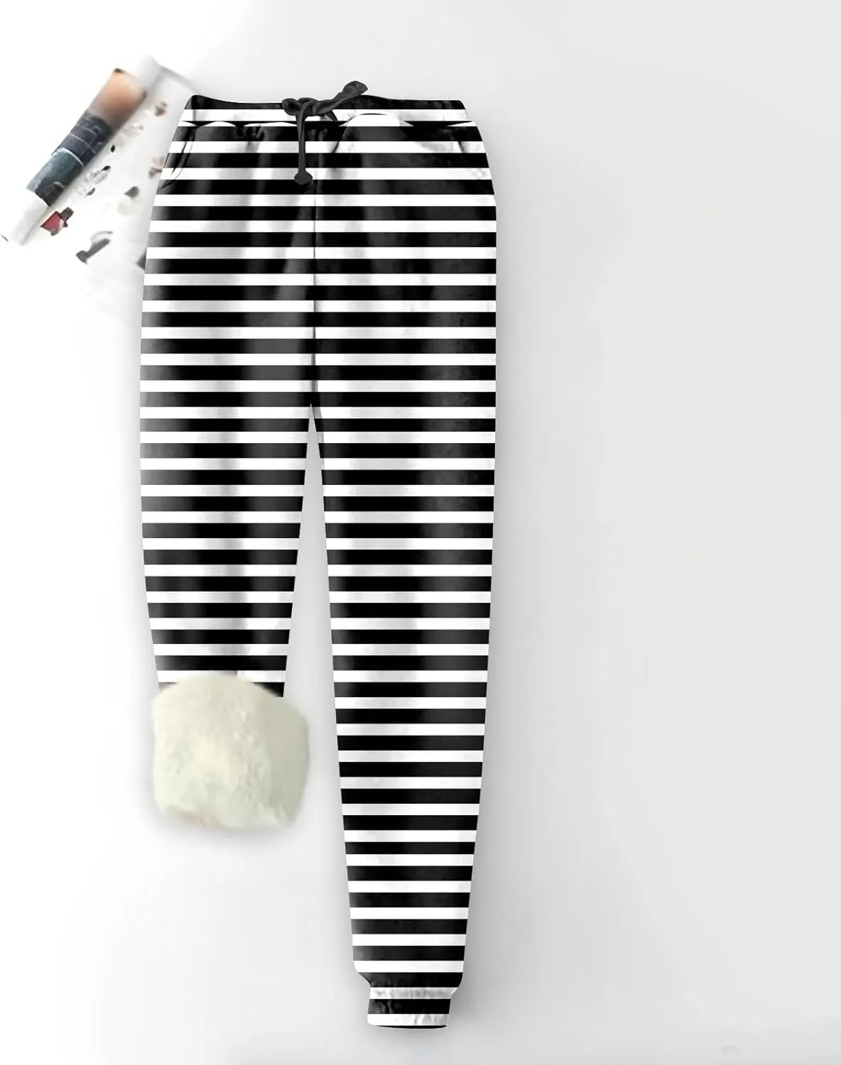 Womens Fleece Sweatpants with Pockets Winter Warm Sherpa Lined Athletic Joggers Pants with Pockets Track Open Bottom