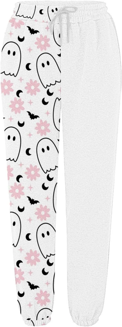 Womens Halloween Elastic Waist Pants Workout High Waisted Yoga Pants with Pockets Casual Pant with Pockets Halloween