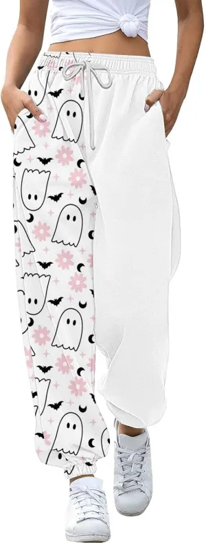 Womens Halloween Elastic Waist Pants Workout High Waisted Yoga Pants with Pockets Casual Pant with Pockets Halloween