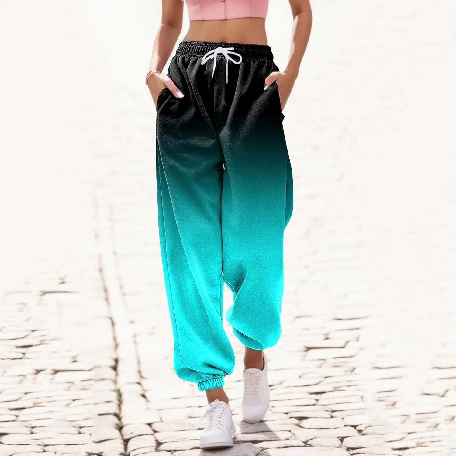 Womens Joggers with Pockets 2024 Pants Workout High Waisted Yoga Pants with Pockets Womens Jogging Leggings Women