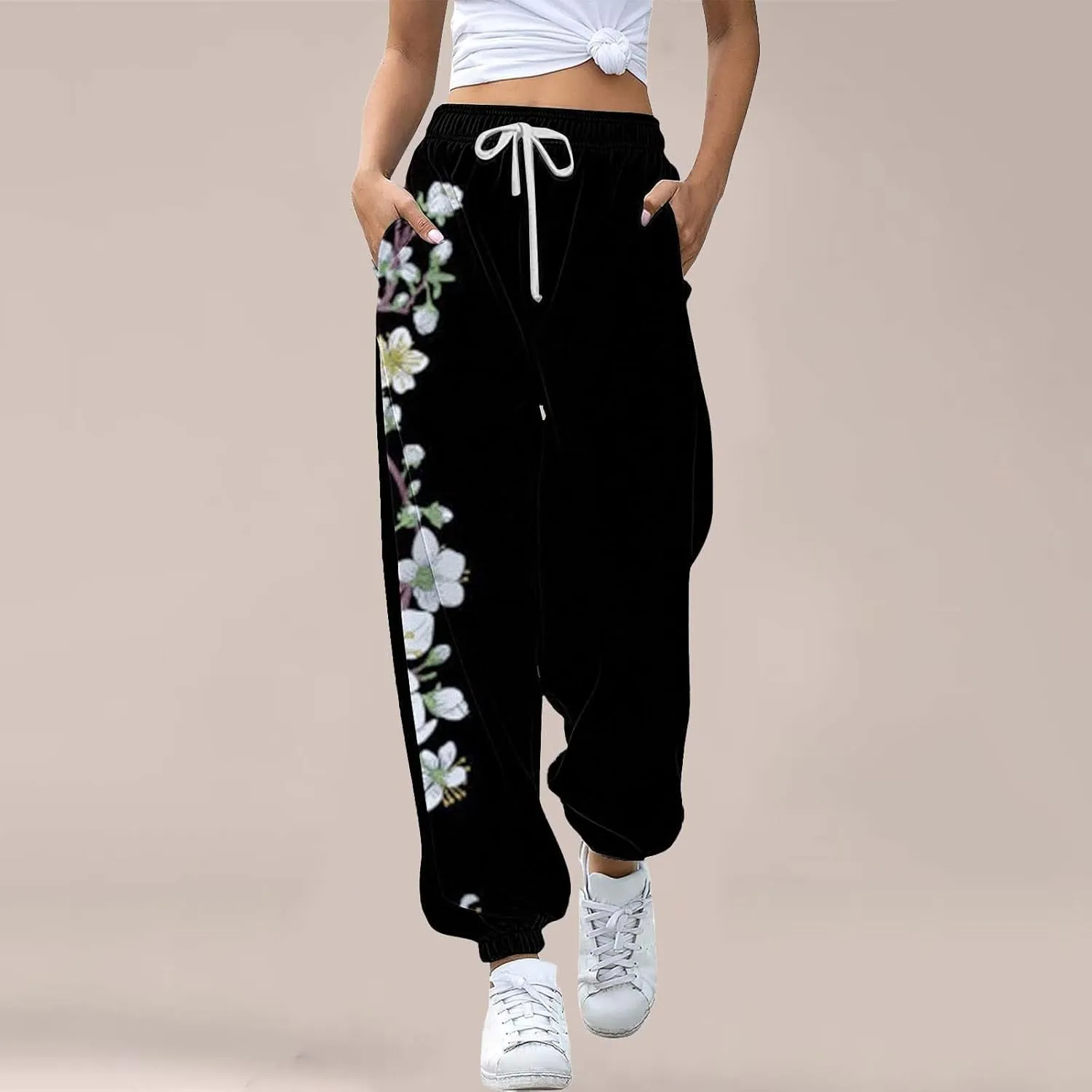 Womens Joggers with Pockets 2024 Pants Workout High Waisted Yoga Pants with Pockets Womens Jogging Leggings Women