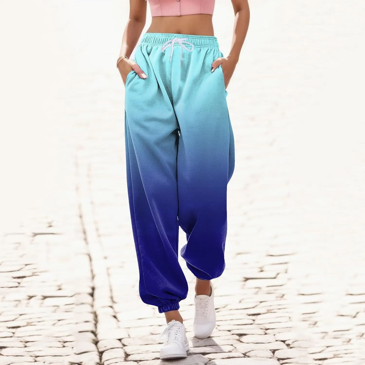 Womens Joggers with Pockets 2024 Pants Workout High Waisted Yoga Pants with Pockets Womens Jogging Leggings Women